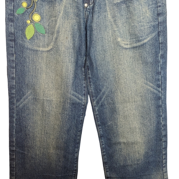 VINTAGE LRG × Streetwear Baggy Hip Hop LRG Embroidery Logo Jeans  Size:36x32 - Picture 14 of 16